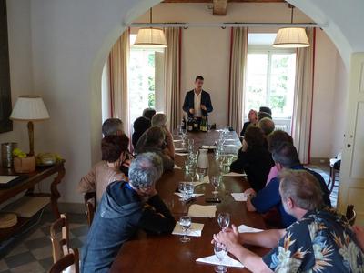 Wine tasting in the dining room
